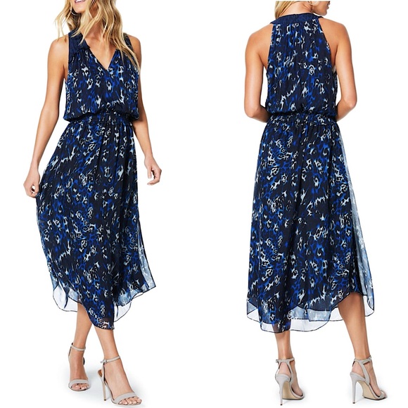 Ramy Brook Dresses & Skirts - NEW Ramy Brook Blue Moe Leopard Printed Silk Dress